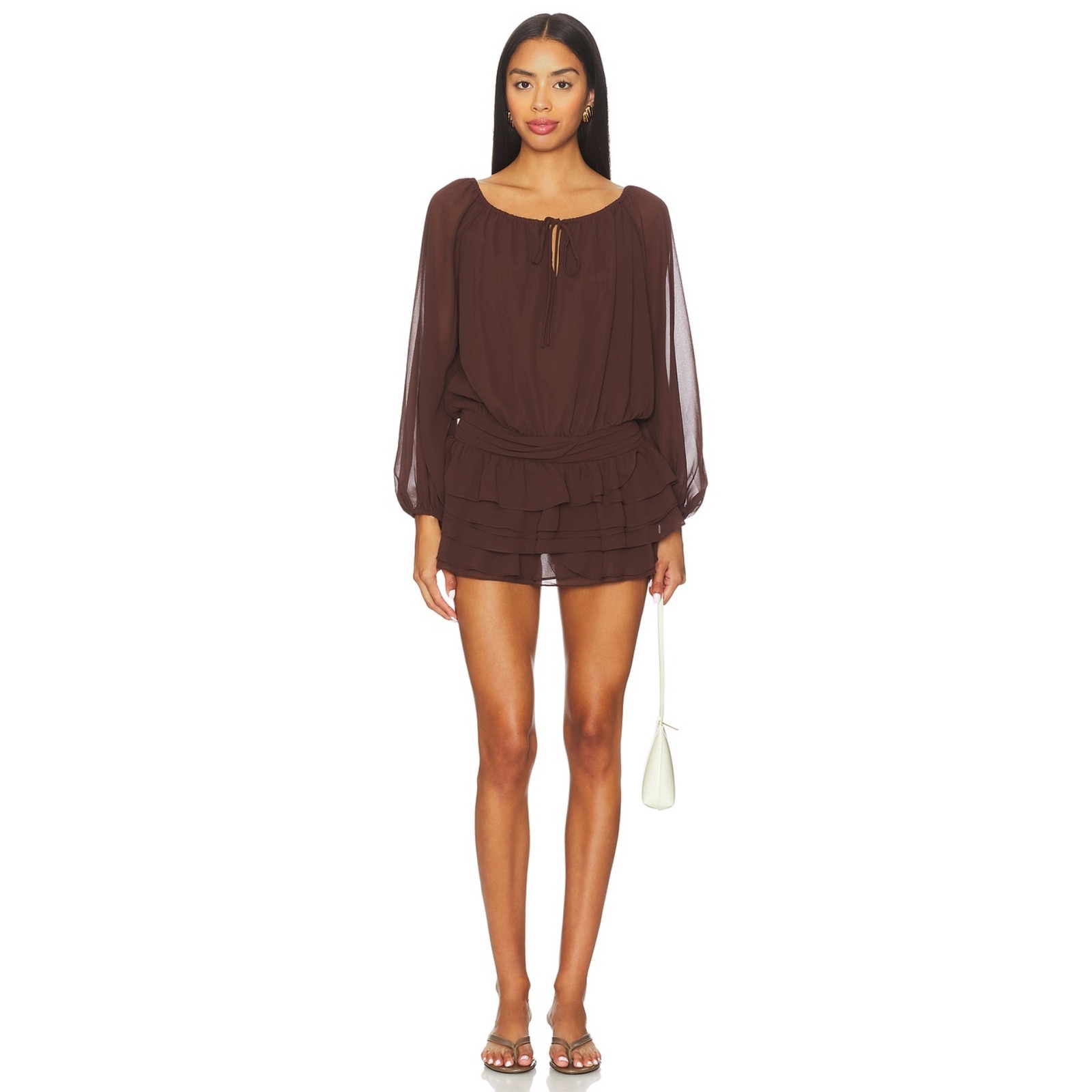 Amanda Uprichard Dallas Skort Romper In Cocoa Size Small Nwt